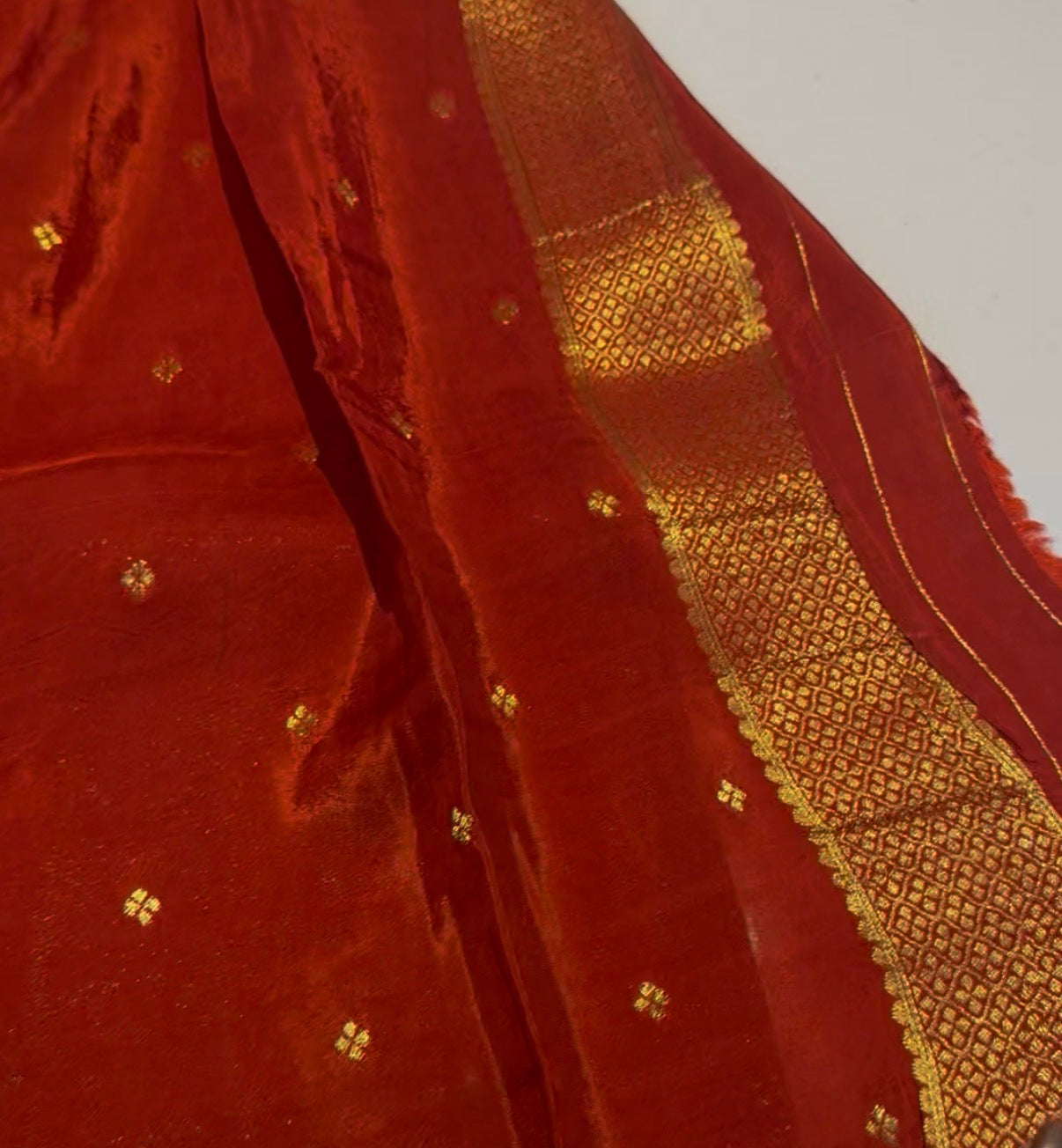 Red Premium brocade crepe Banarasi saree where rich weaving meets effortless drape-luxury that fits your budget.(Brocade2)