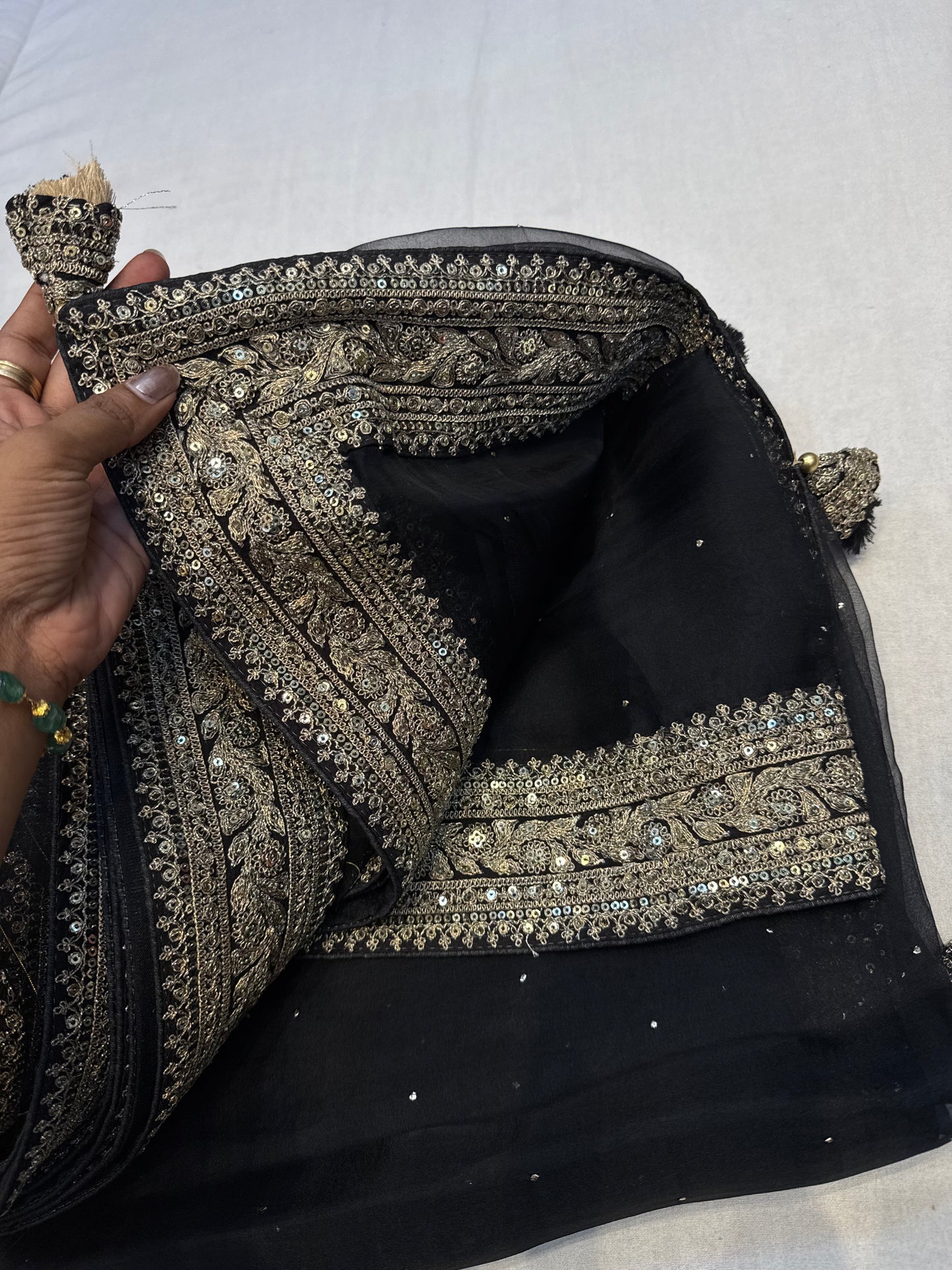 Black pure tissue Sabyasachi inspired saree