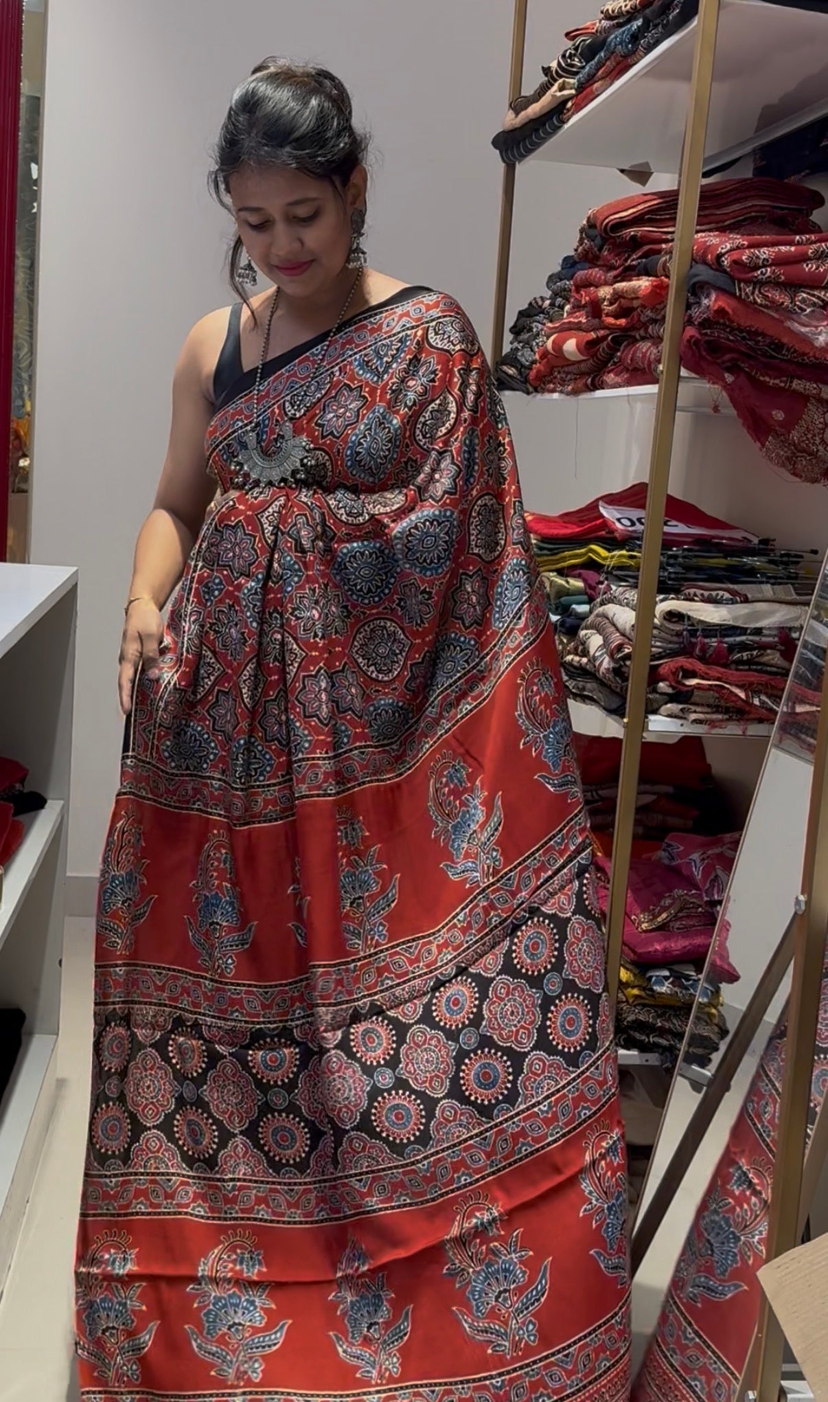 Badam butta pure modal silk saree