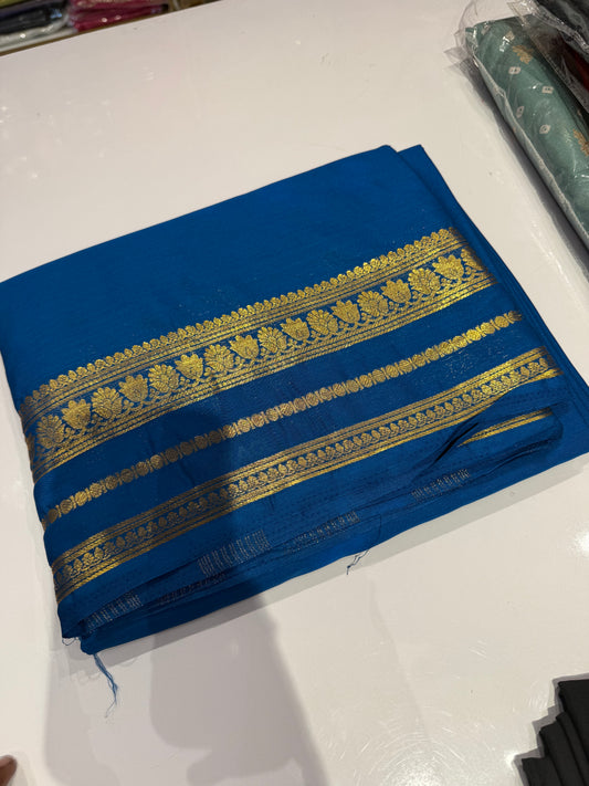 Lotus semi Mysore crepe silk saree