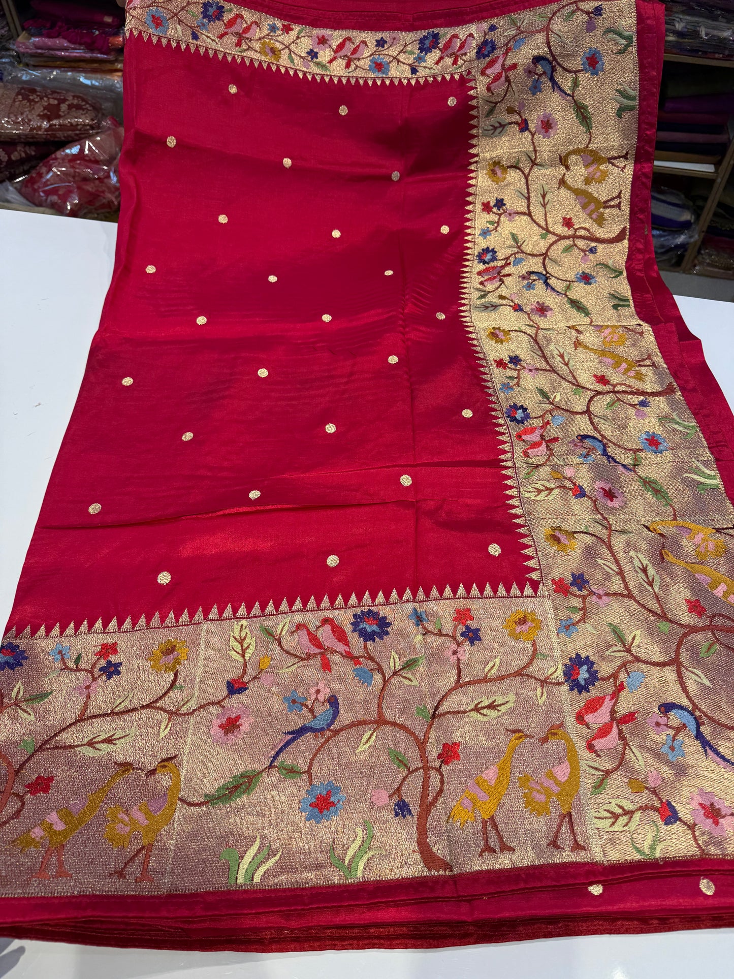 Pink tassur paithani silk saree