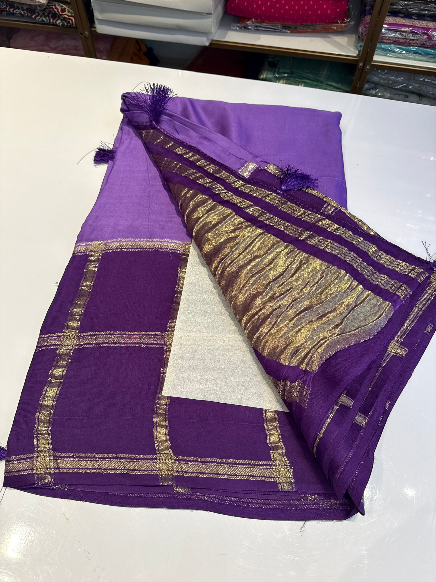 Purple Pure modal silk saree