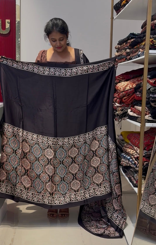 Half and half pure modal silk saree