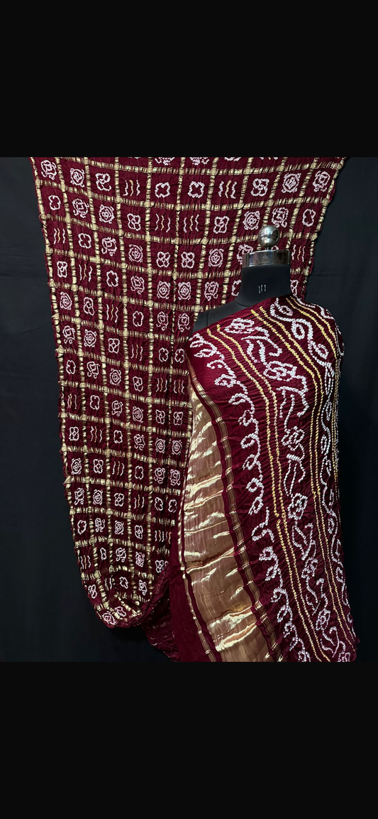 Brown Pure gajji silk saree