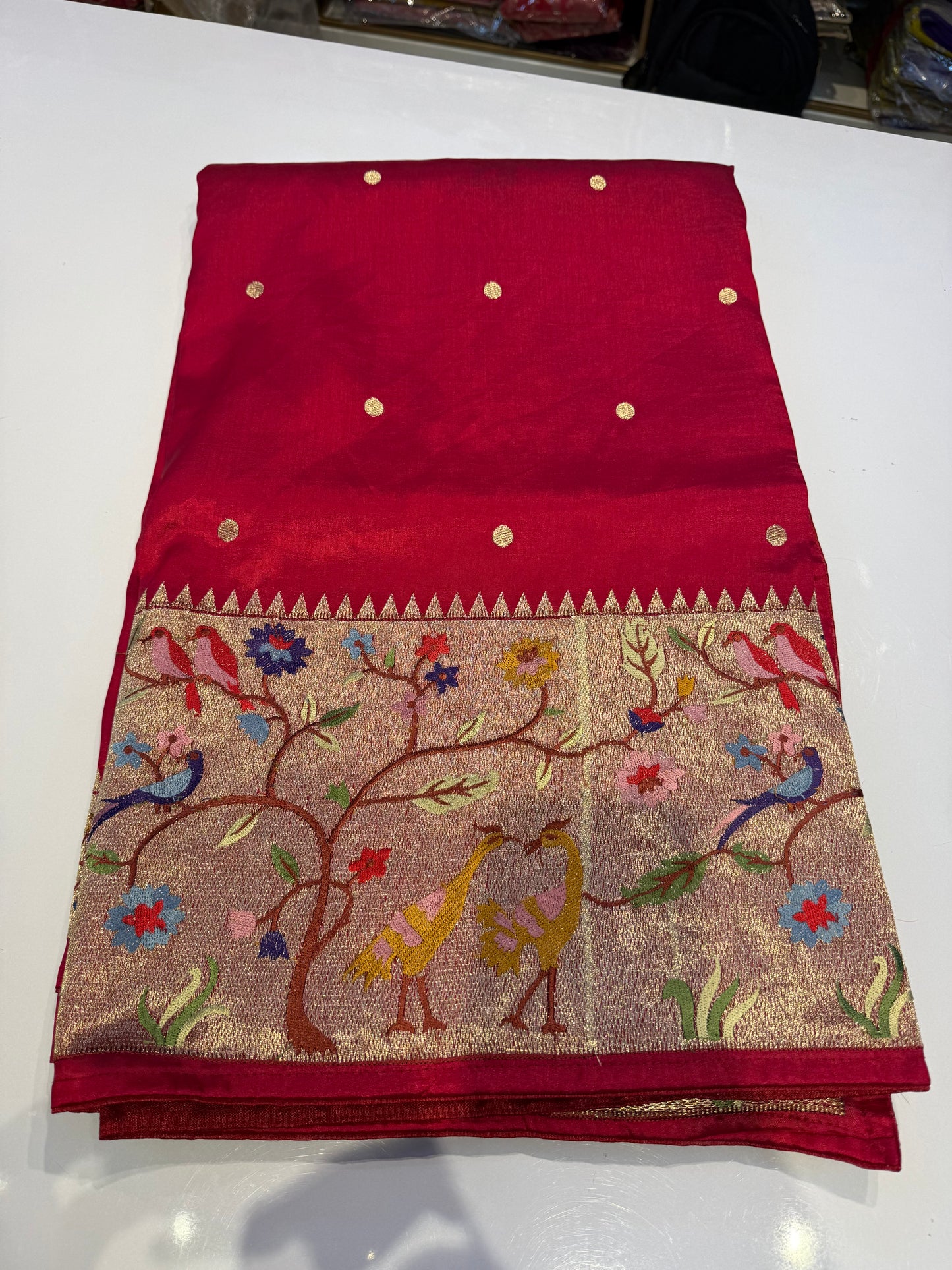 Pink tassur paithani silk saree