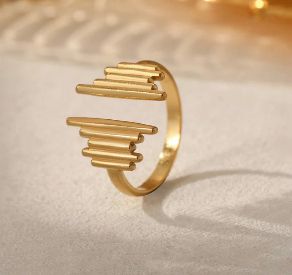 Anti Tarnish Contemporary Adjustable Ring