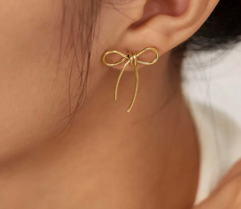 Anti Tarnish Bow Themed Earrings