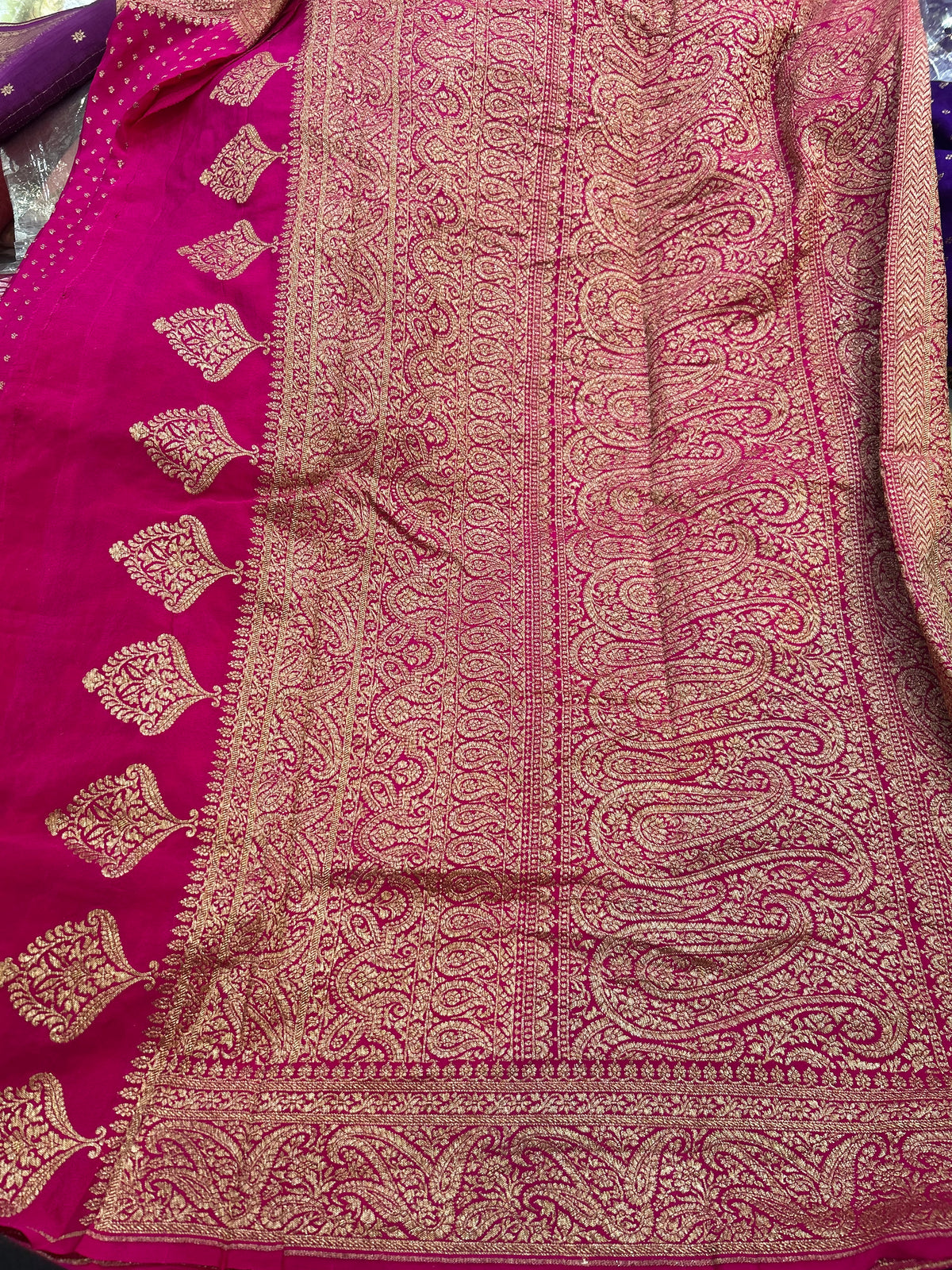 Pink Ragu Pink pure crepe Banarasi saree(pure104) – Seragu By Spurthi Gowda