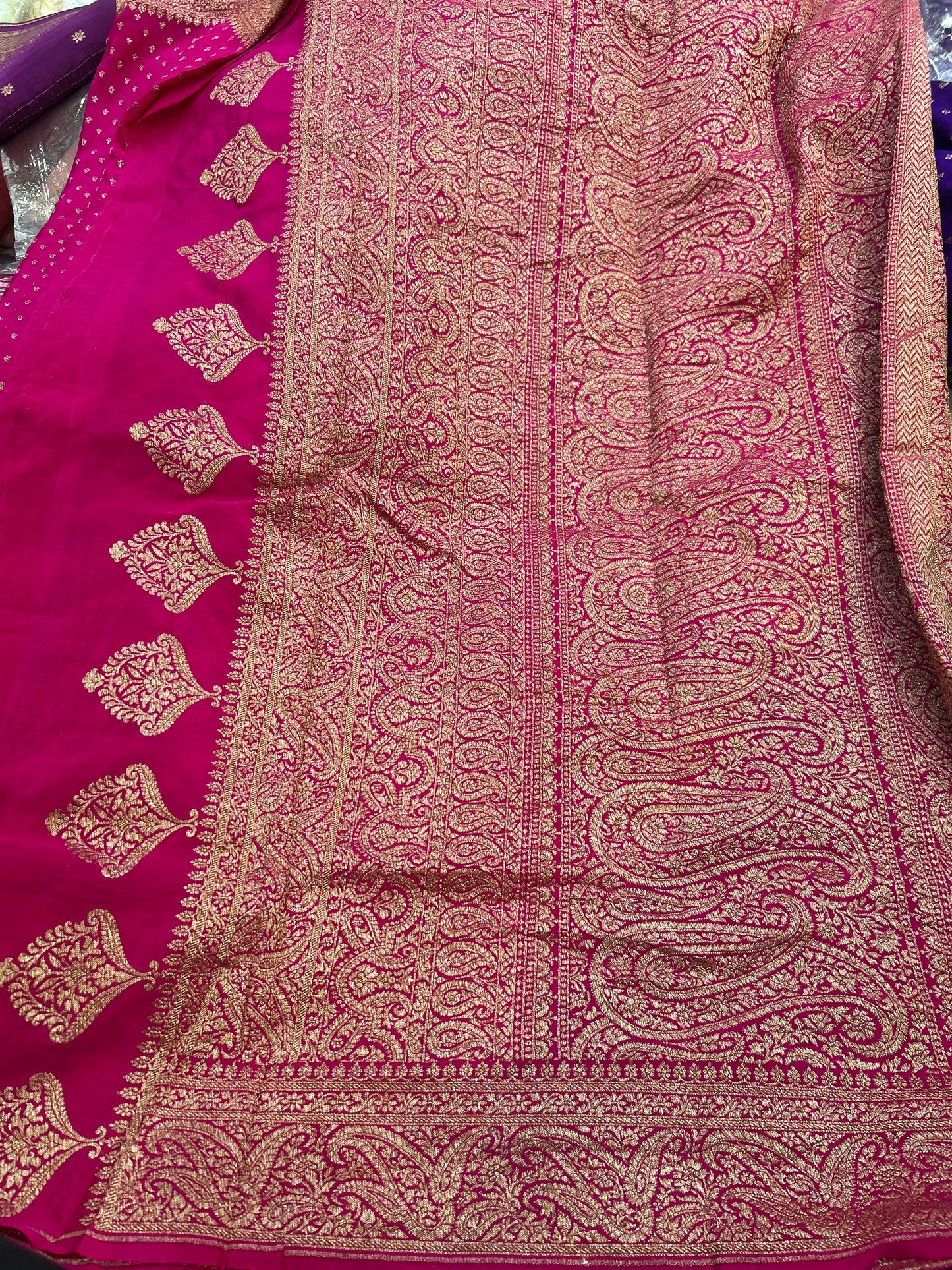 Pink pure crepe Banarasi saree(pure104)