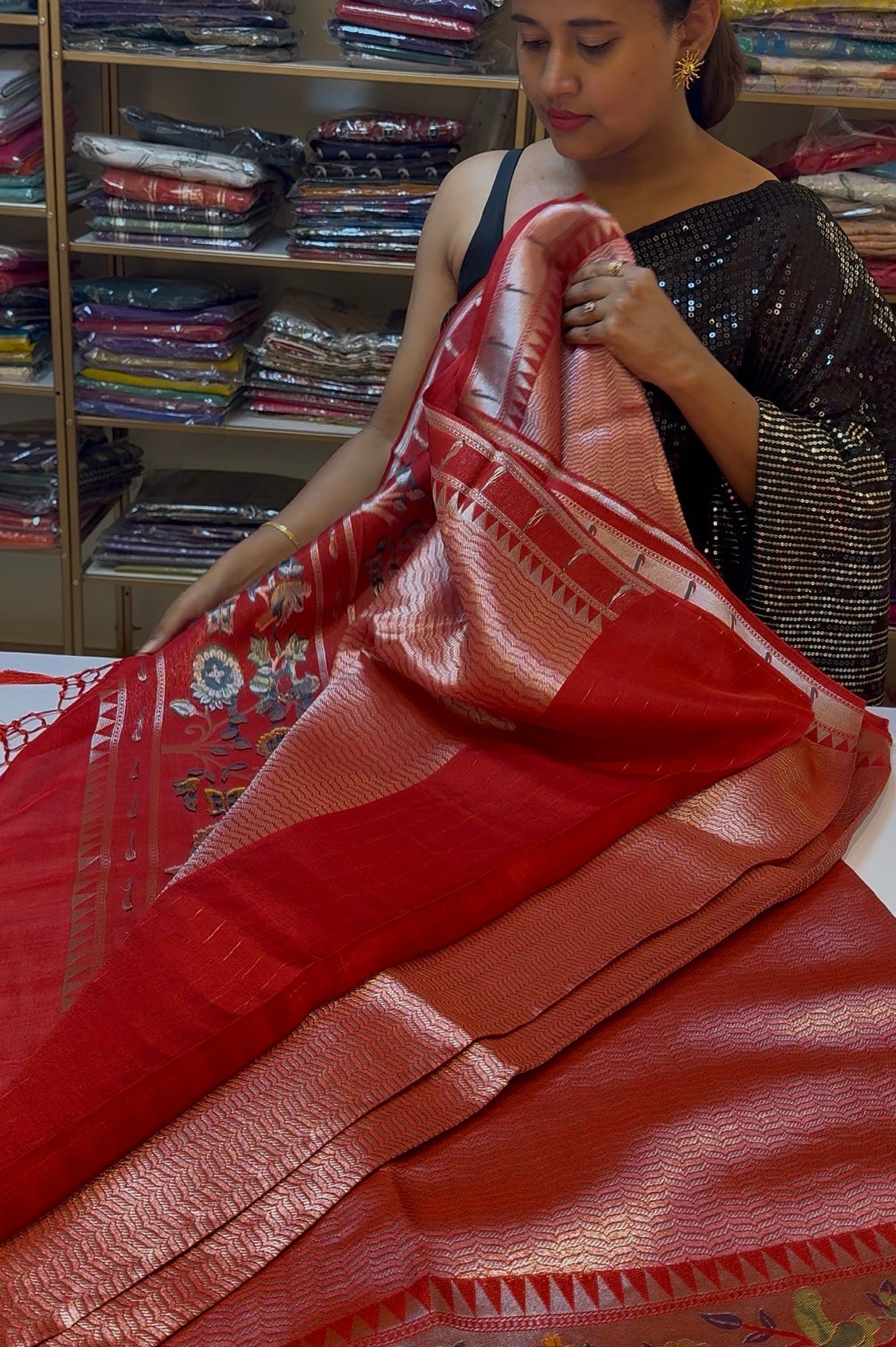 Kushi Ravi inspired Banarasi pattu saree with paithani border
