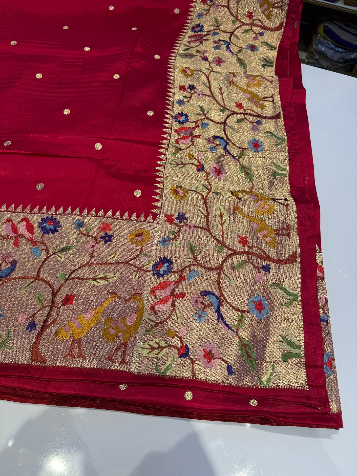 Pink tassur paithani silk saree