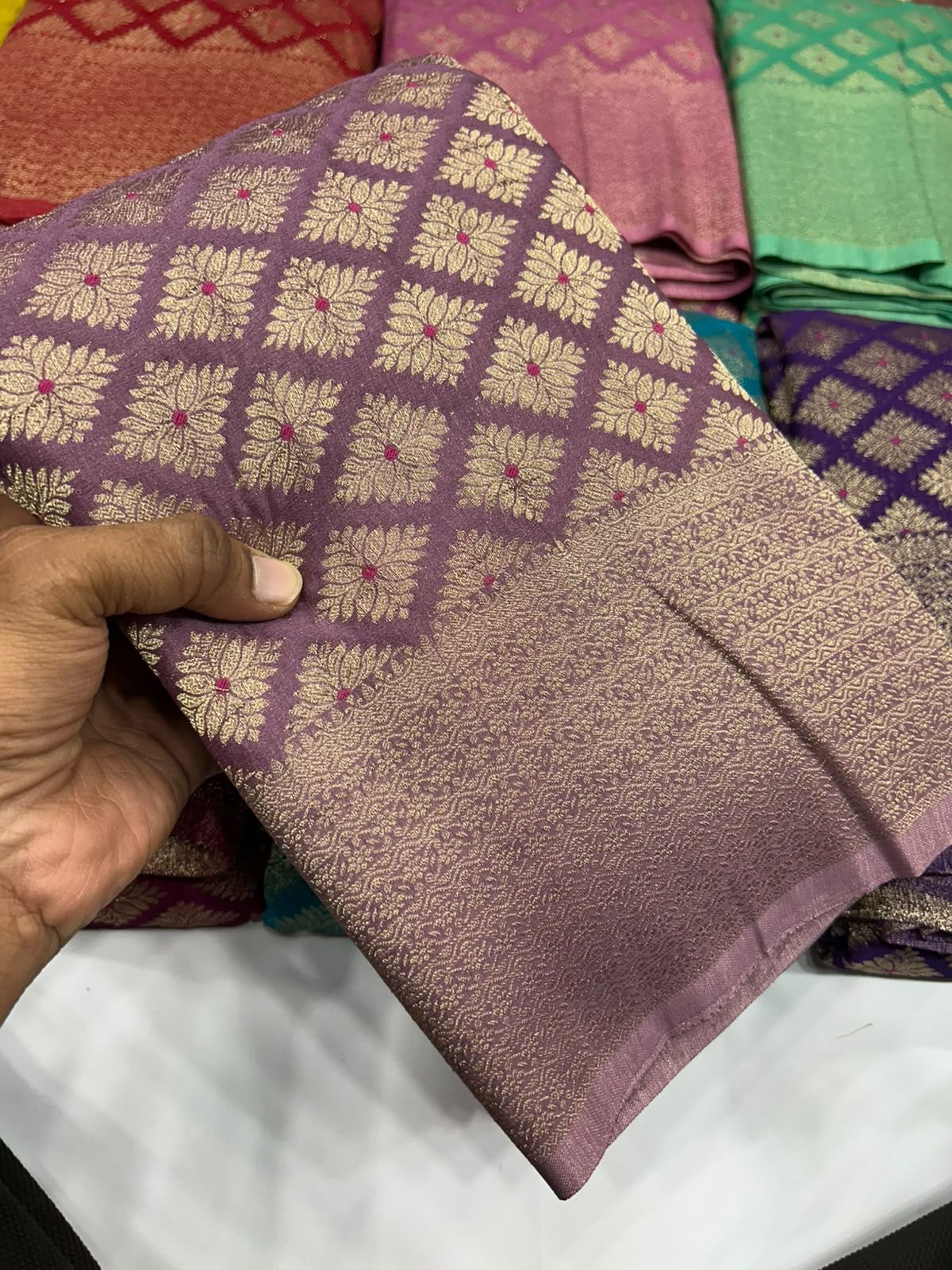 Crushed Brocade georgette sarees