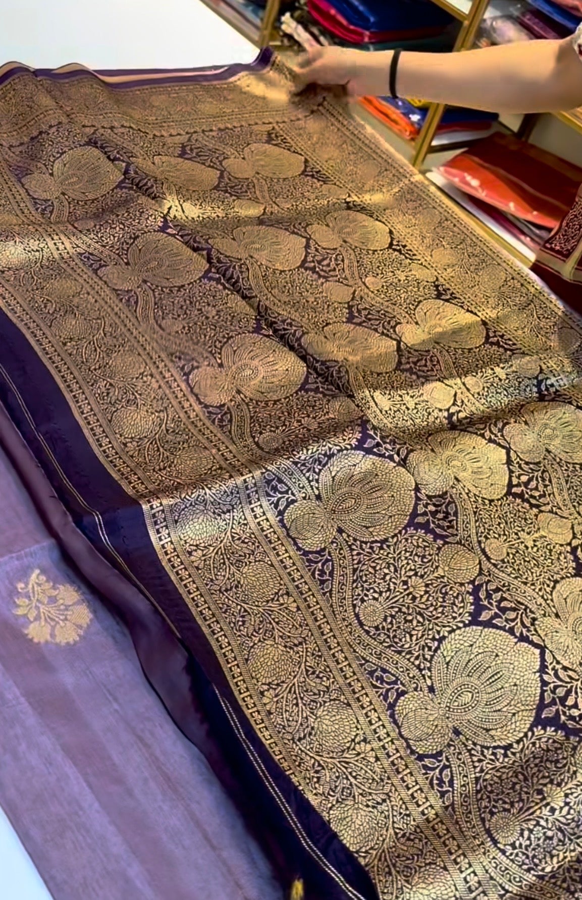 Lilac Banarasi Saree