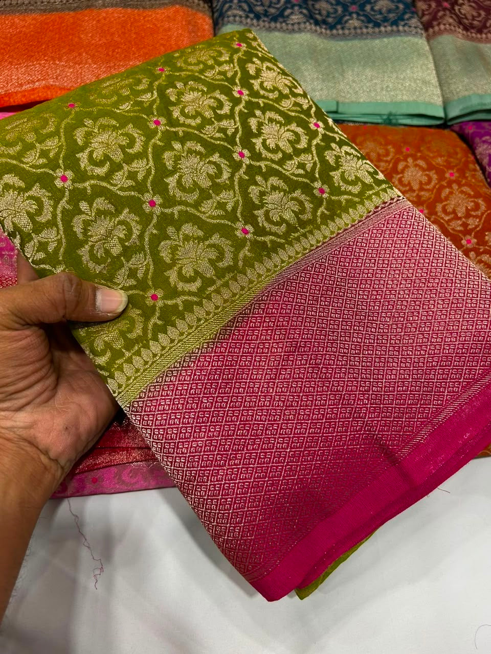 Premium semi khaddi georgette saree
