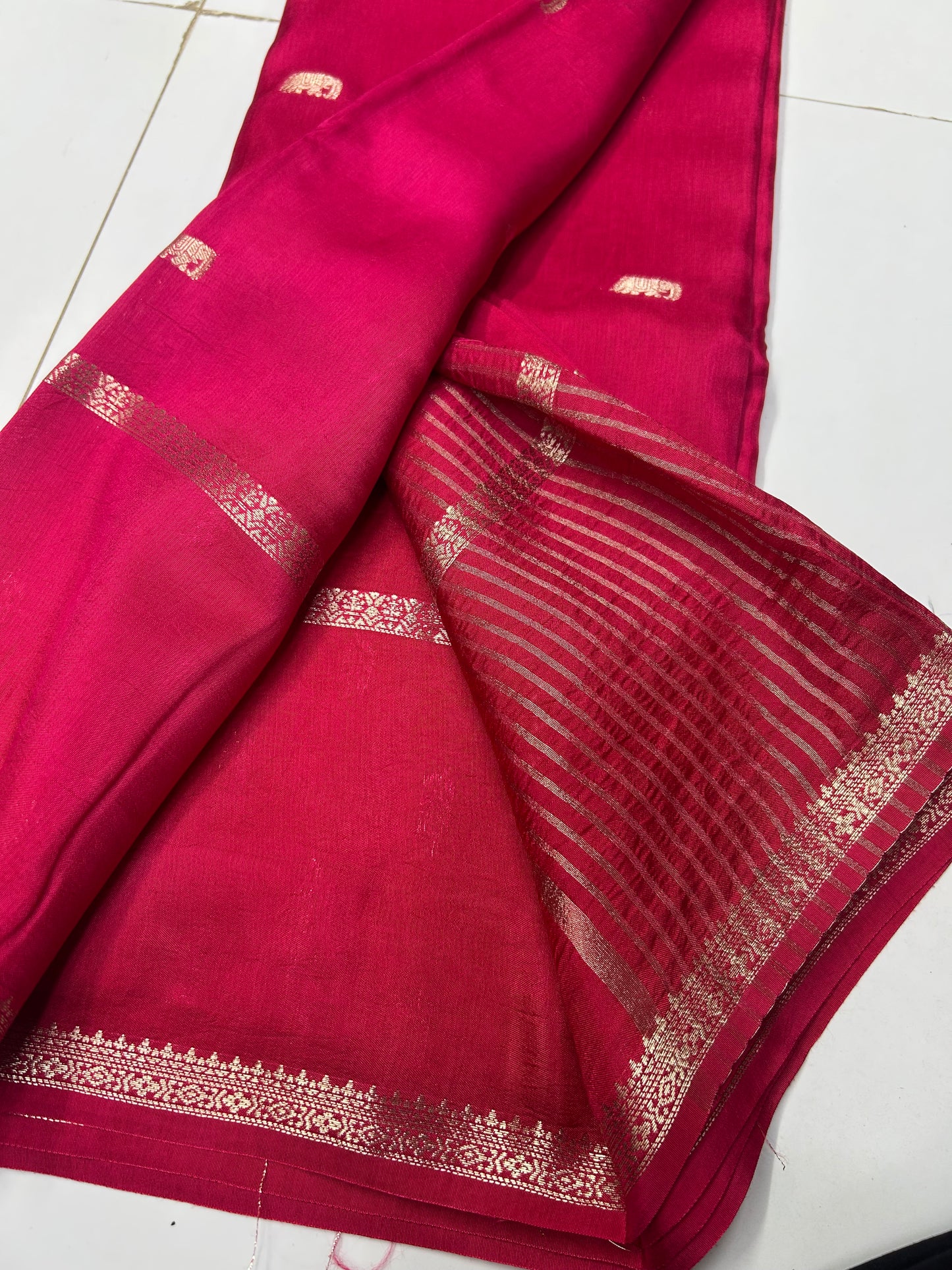 Pink Viscose Saree