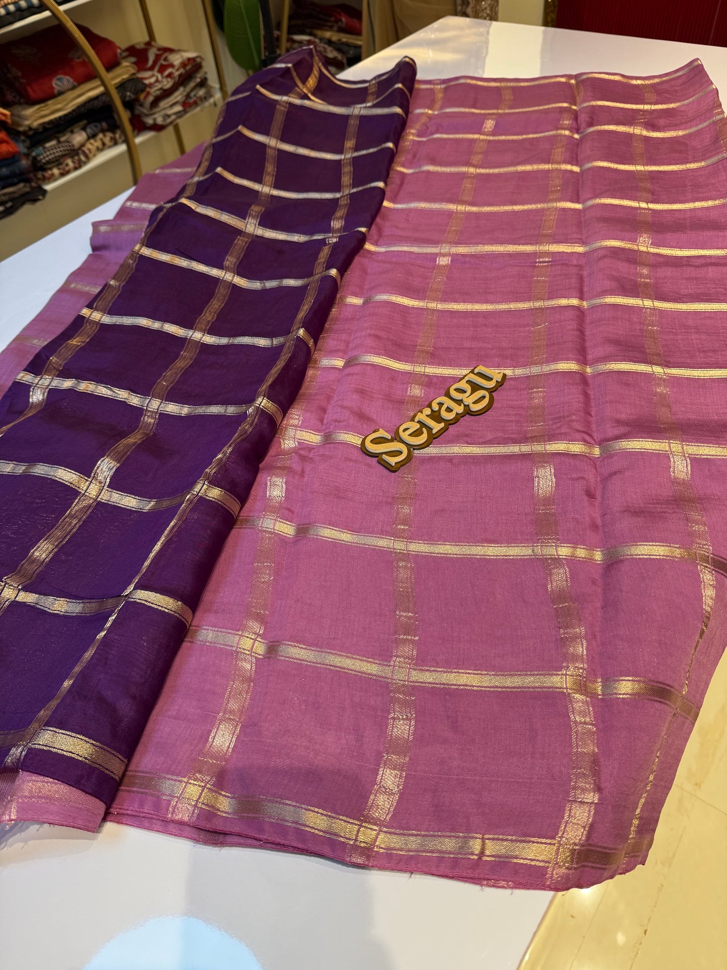 Pink Soft Tussar Saree