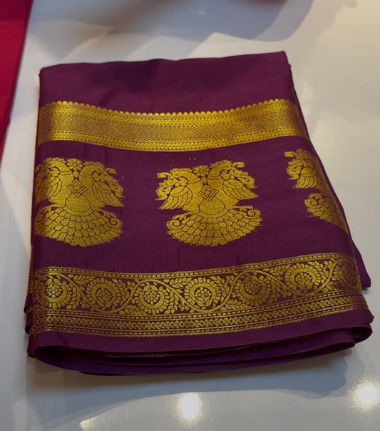 Gandu berunda design semi crepe silk saree