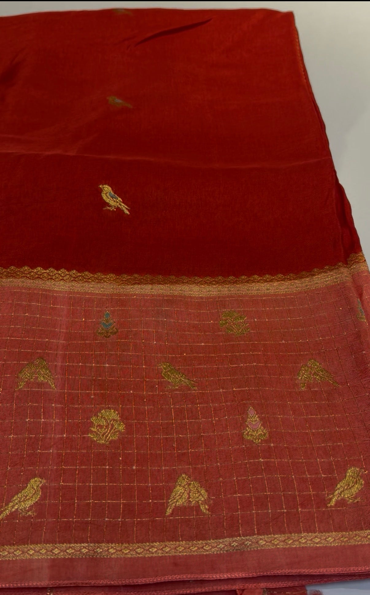 Red premium Russian viscose saree