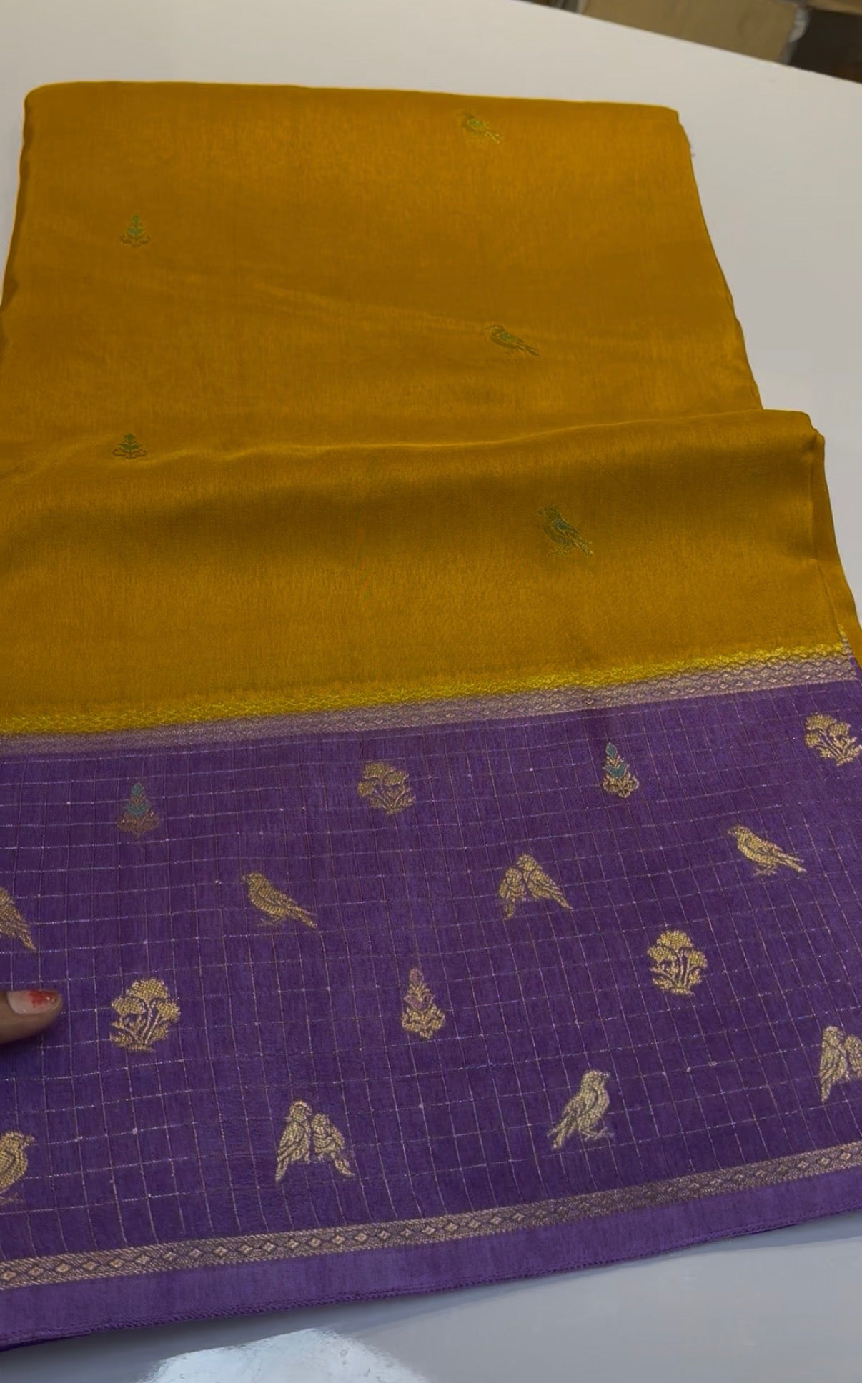 Yellow premium russian viscose saree(yellow51)