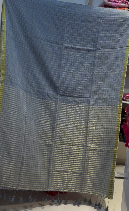 Pure cotton zari checks saree(Cotton12)
