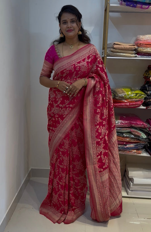 Pink Georgette Saree (georgette2100)