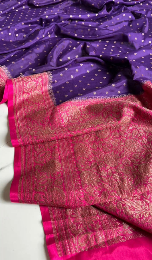 Pure Crepe chiffon banarasi saree