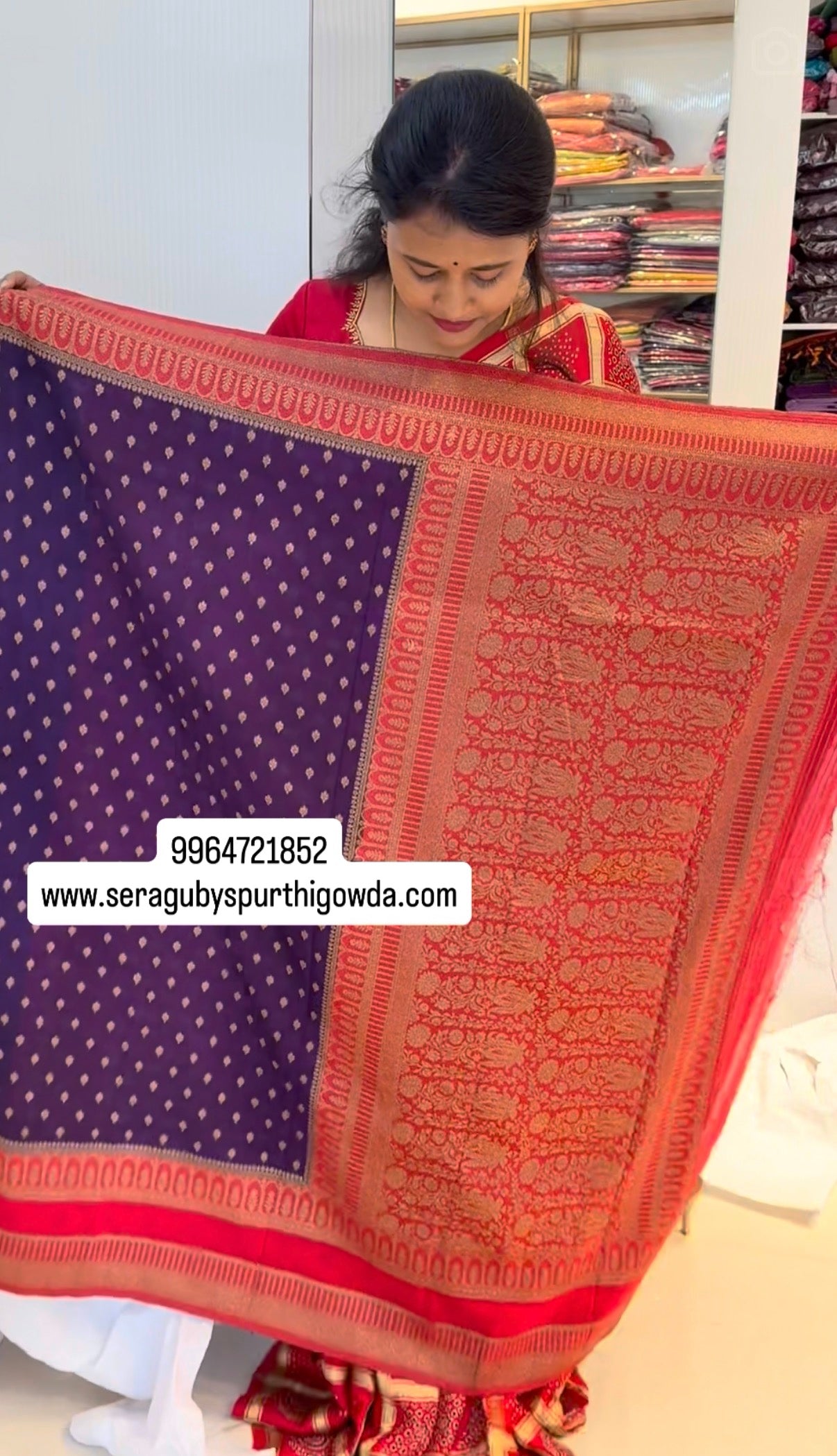 Purple georgette saree(SS2200)