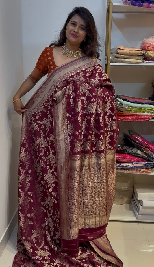 Wine Georgette Saree (wine123)