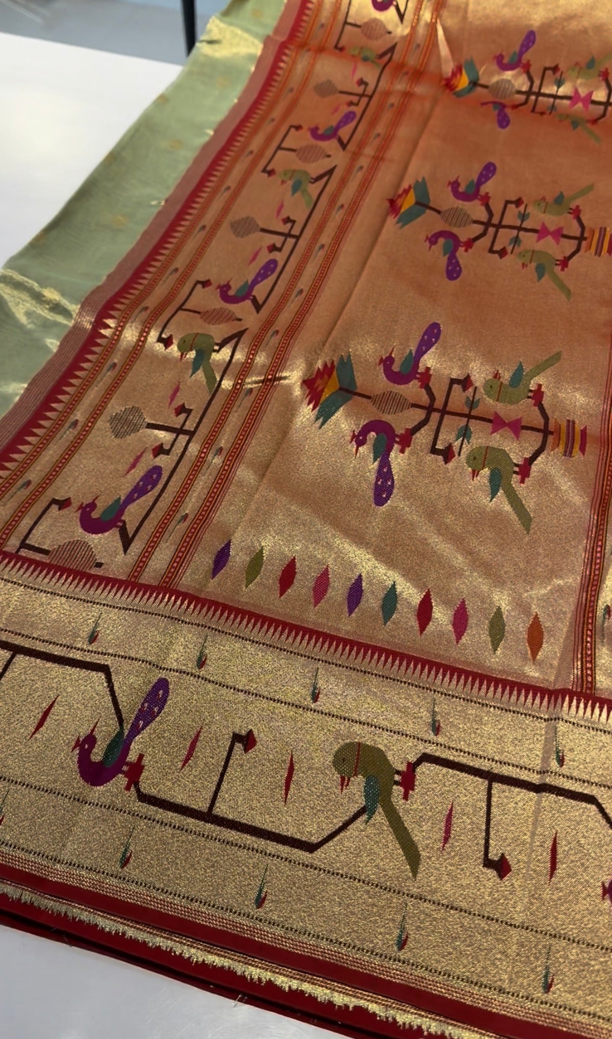 Pure rolled tissue Paithani saree(SBSGPT9)