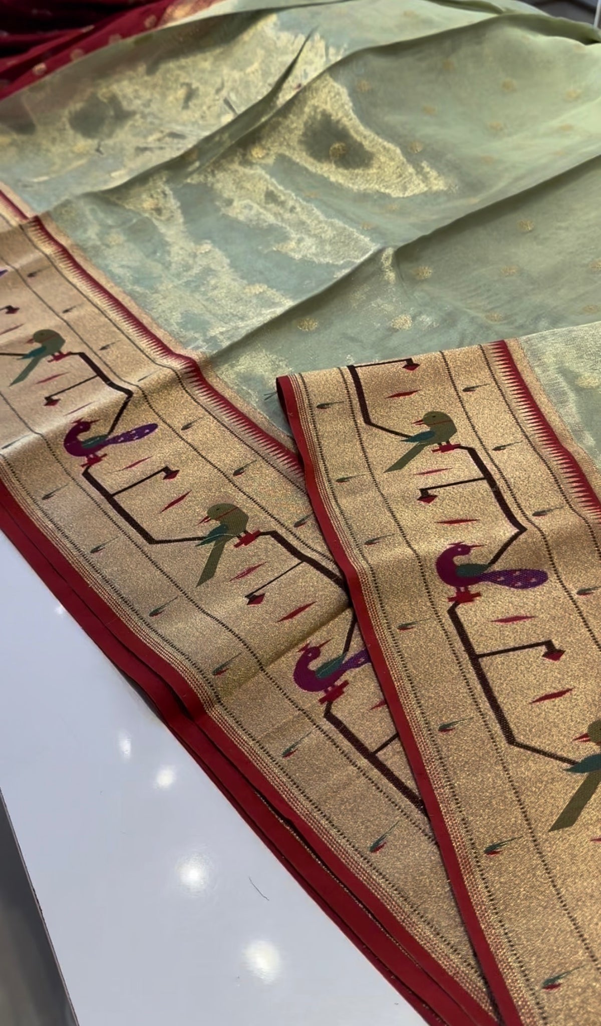 Pure rolled tissue Paithani saree(SBSGPT9)
