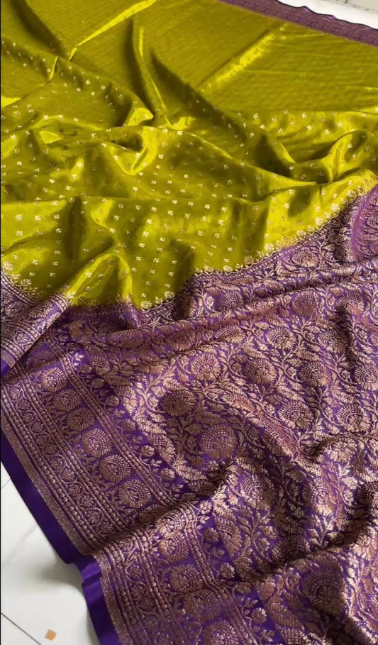 Pure Crepe chiffon banarasi saree