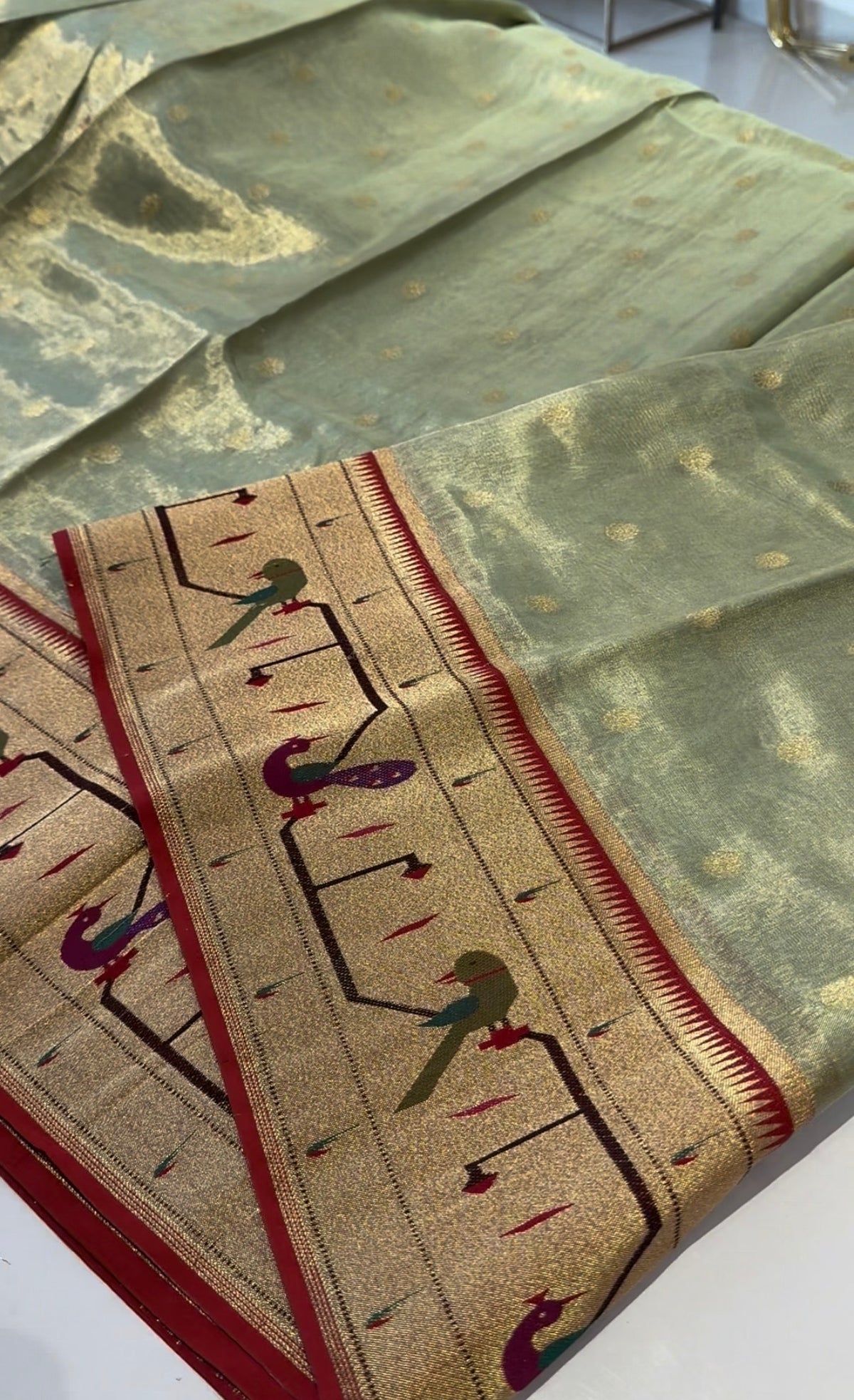 Pure rolled tissue Paithani saree(SBSGPT9)
