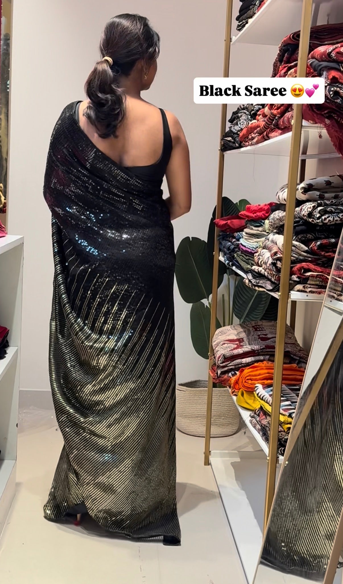 Black sequence designer saree