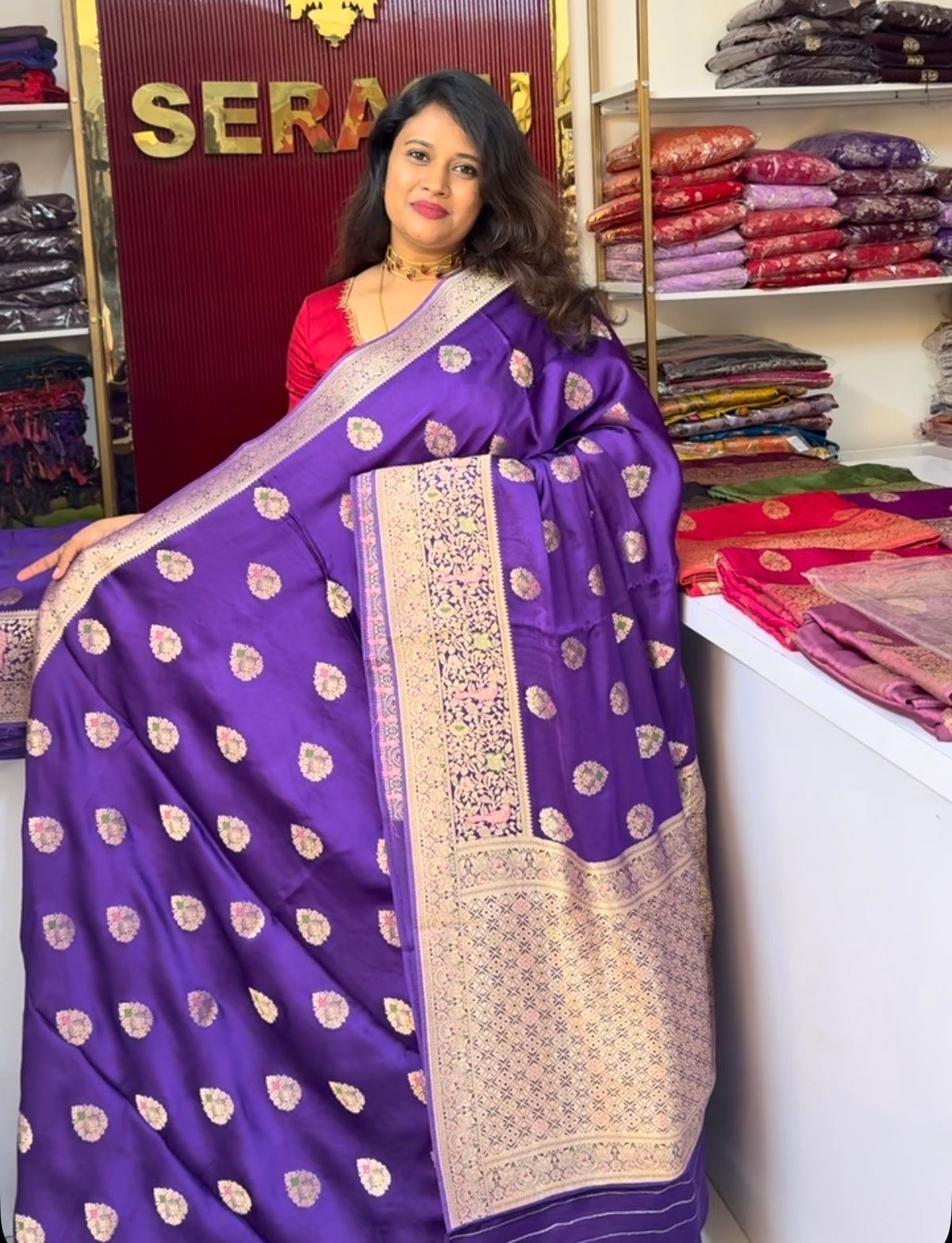 Pure mashru Satin Banarasi Silk Saree(SBSGPS99)