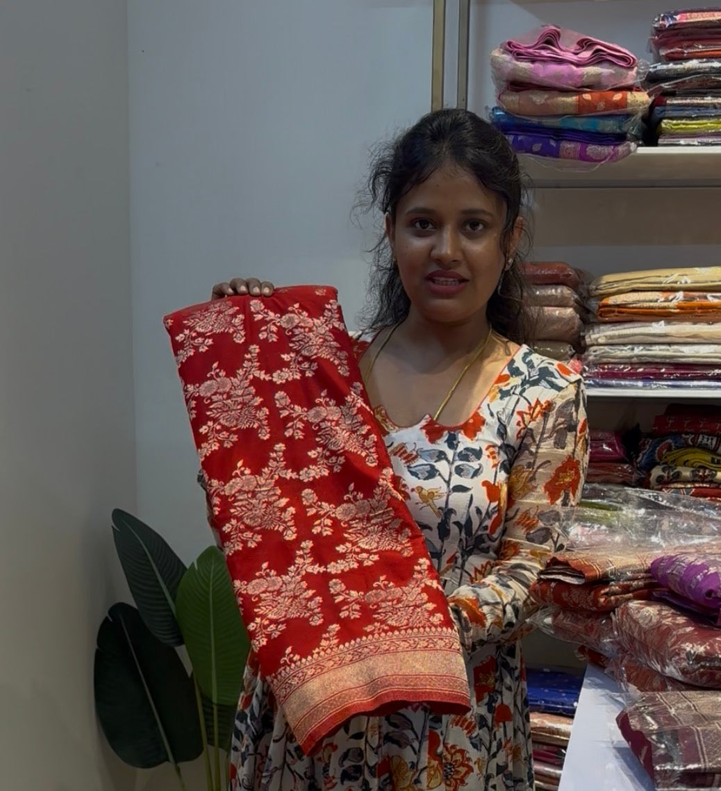 Red Georgette Saree (georgette2100)