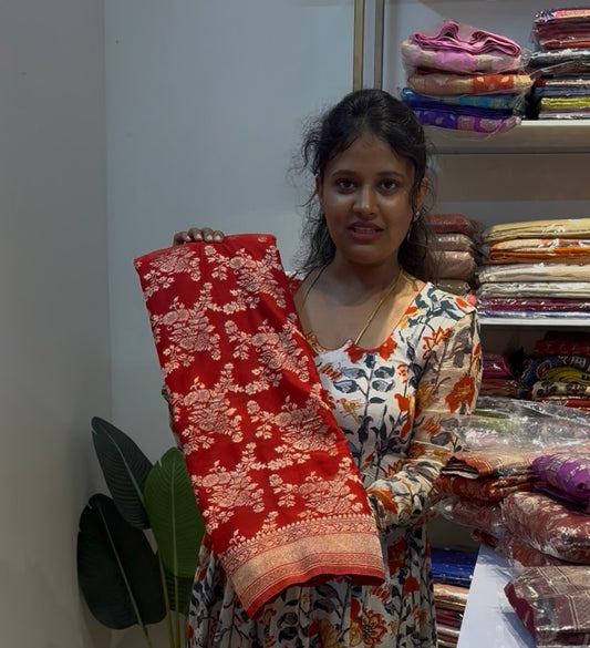 Red Georgette Saree (georgette2100)