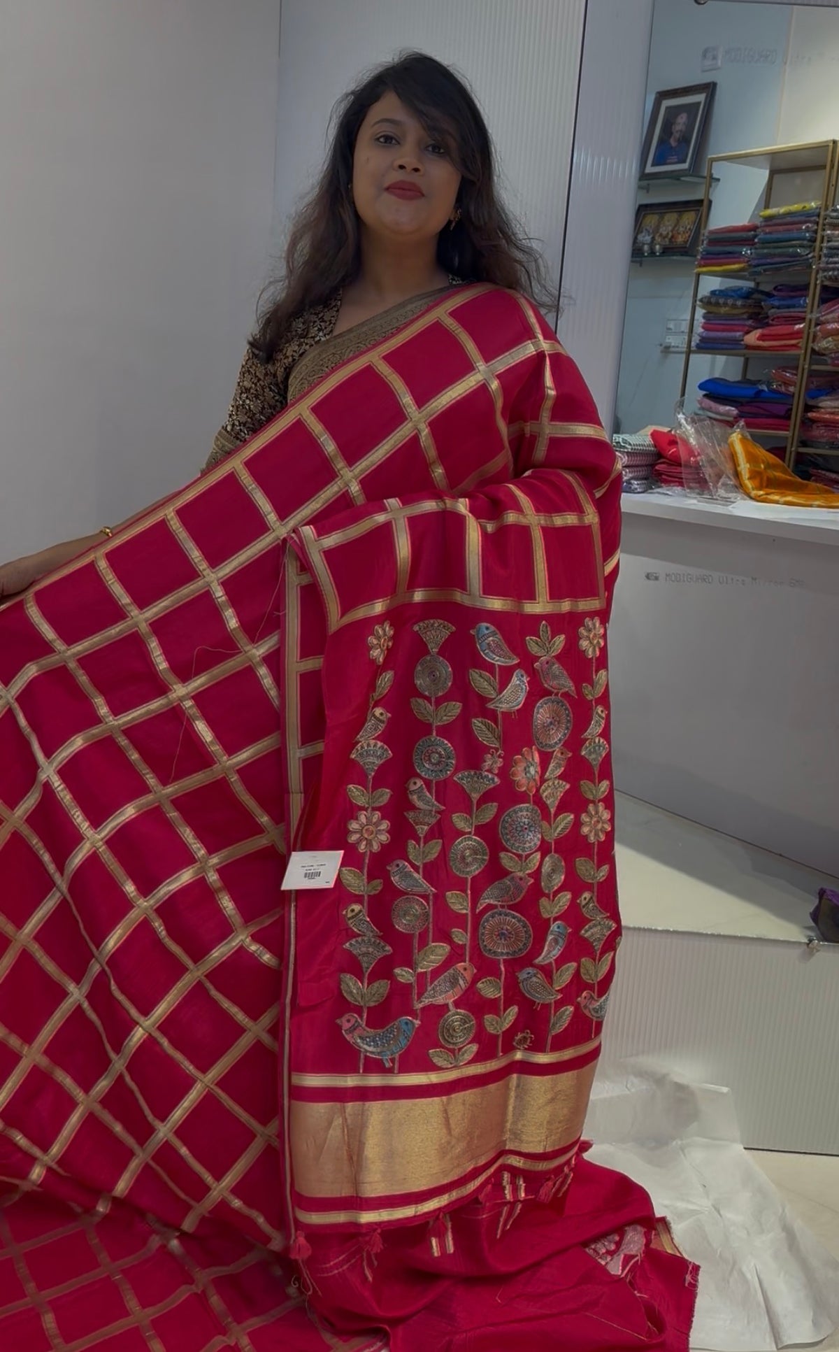Pink viscose georgette saree(SBSGVG66)