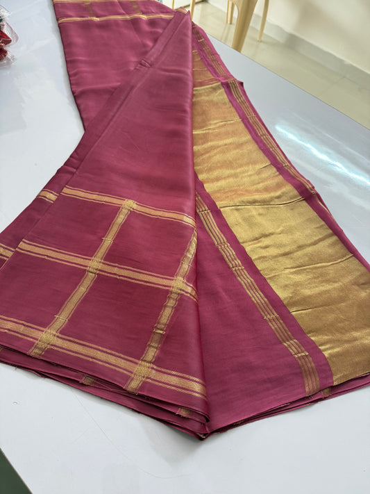 Pure modal checked zari silk saree(modalzari)