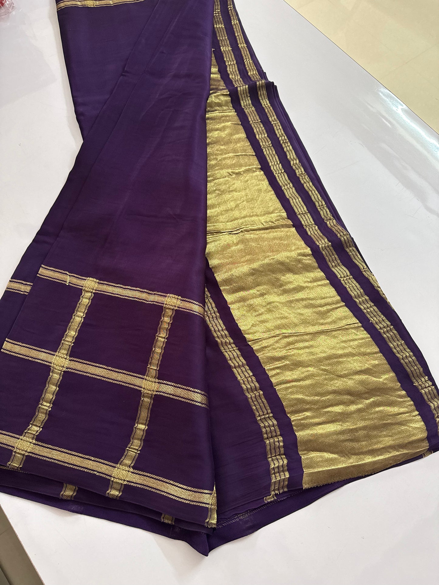 Purple modal silk saree (modalzari)
