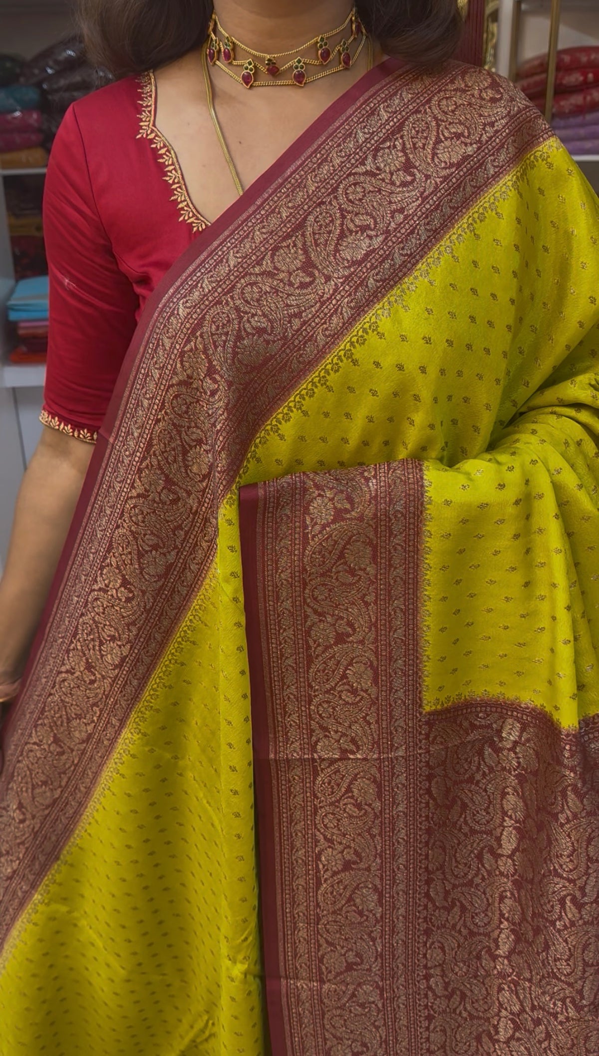 Pure Crepe chiffon konia design banarasi saree (SBSGCC45)