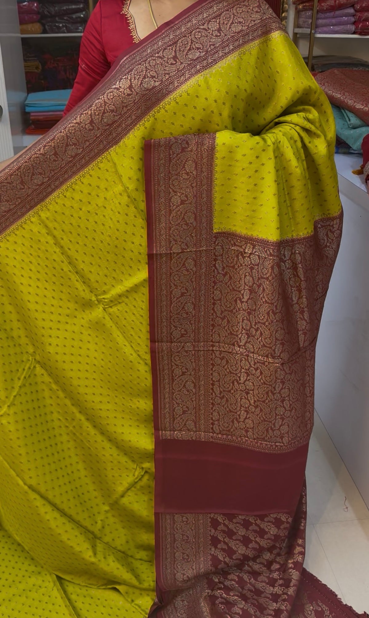 Pure Crepe chiffon konia design banarasi saree (SBSGCC45)
