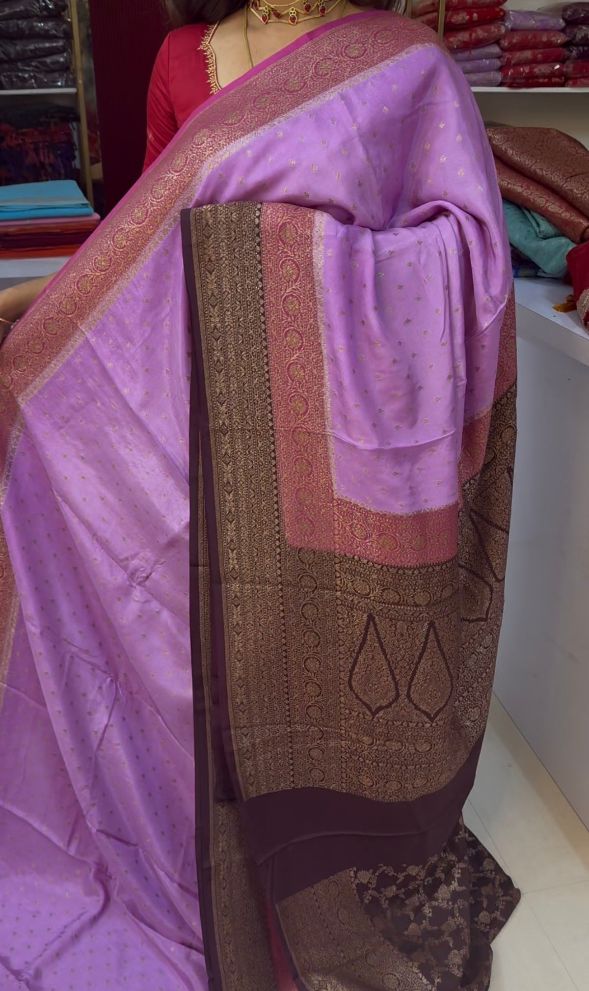 Pure Crepe chiffon konia design banarasi saree (SBSG3DC95)