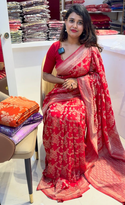 Red Georgette Saree (red123)