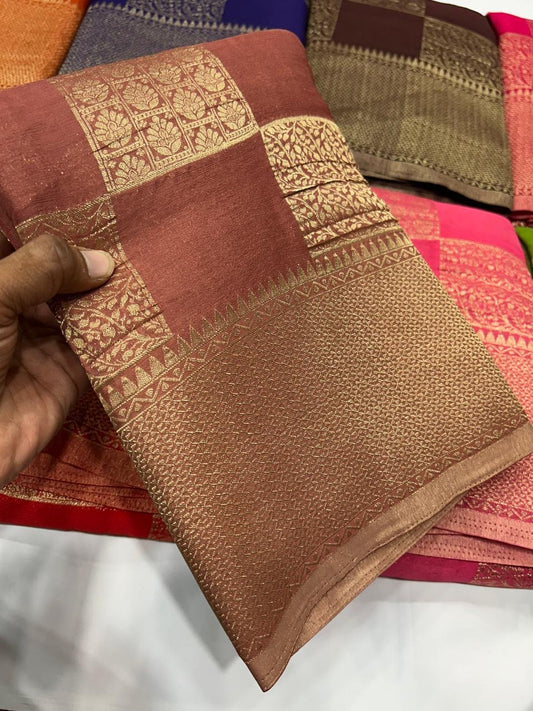 georgette crushed zari saree